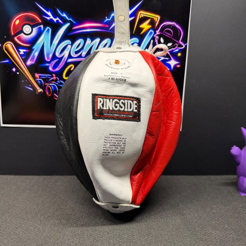Ringside Leather Boxing Speed Bag 9 Inch Red White Black Training Equipment